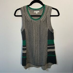 Cabi Ladies Sweater Vest Gray/Green/Black Small